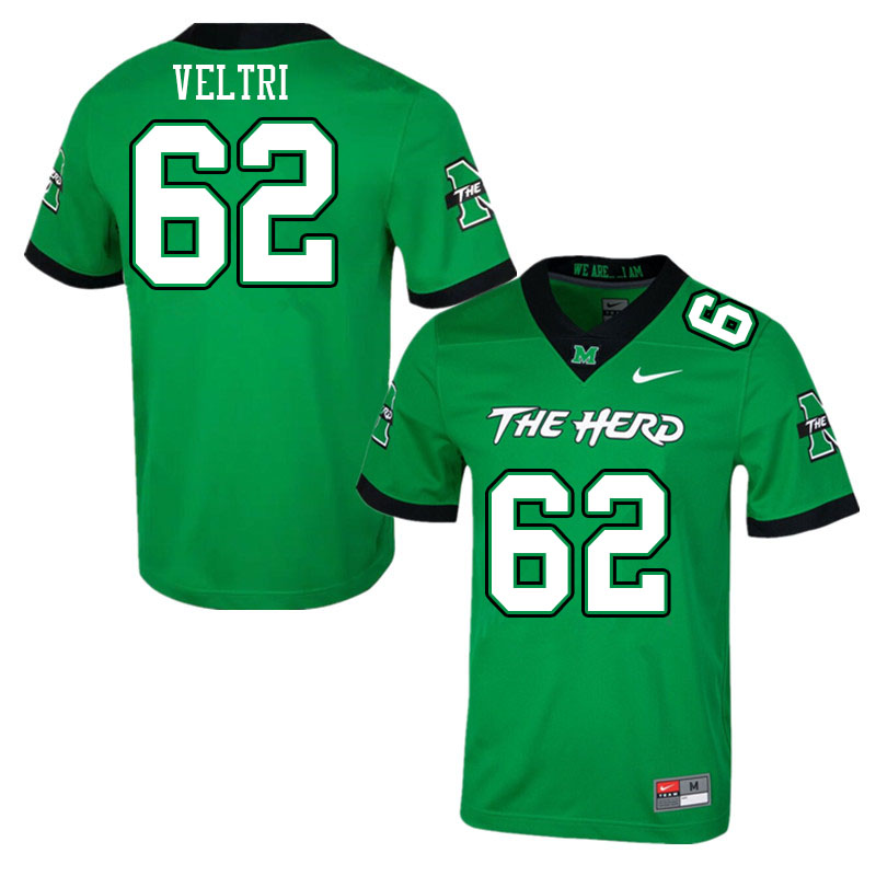 Men #62 Charlie Veltri Marshall Thundering Herd College Football Jerseys Stitched-Green